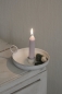 Mobile Preview: Kerzenhalter groß rund weiß mit Tropfschale